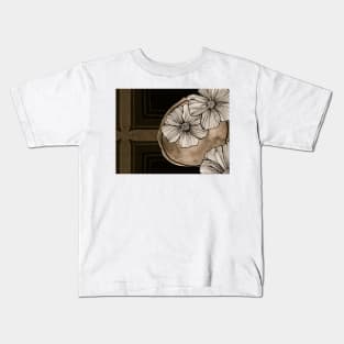 Contemporary Modern Art Botanical In Brown Kids T-Shirt